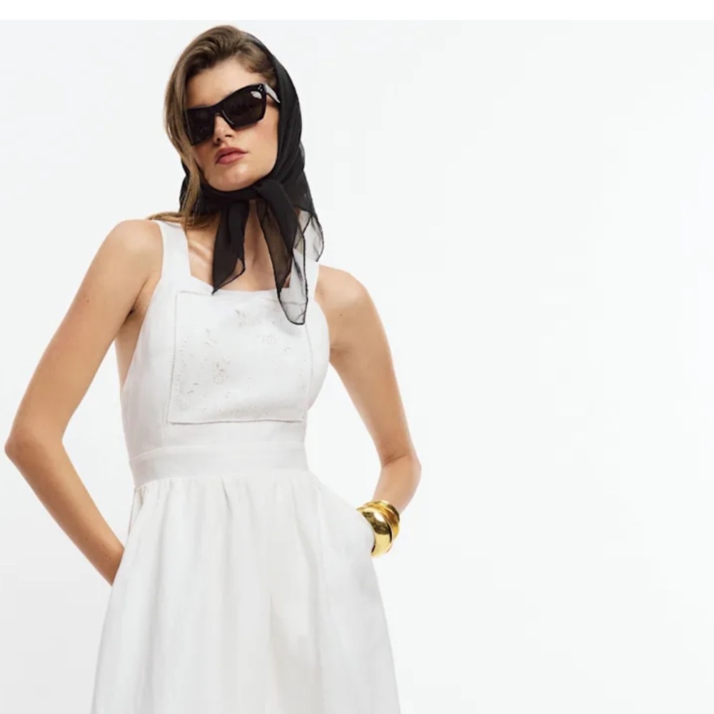 Reformation Orson Linen Dress Ivory - Size 2